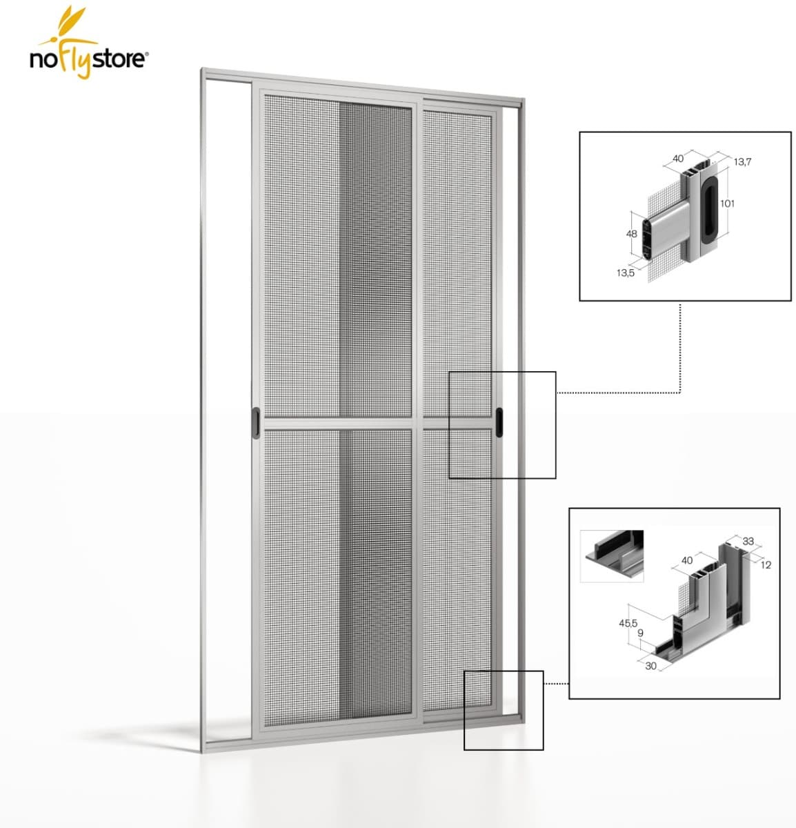 GOLD.05. Zanzariera a Pannelli Mobili per Porte e Porte Finestre