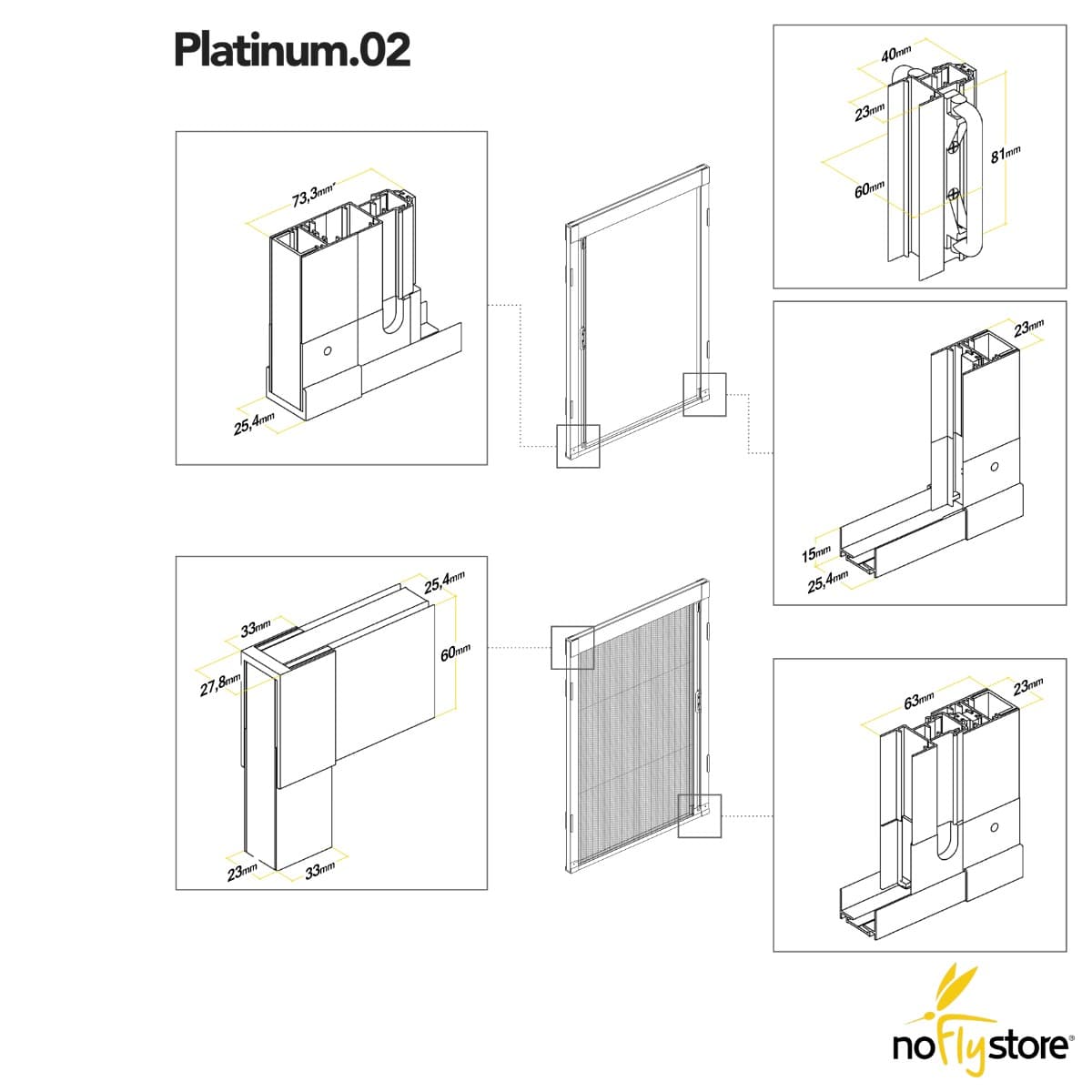 PLATINUM.02. Zanzariera Plissettata per Finestre e Portefinestre