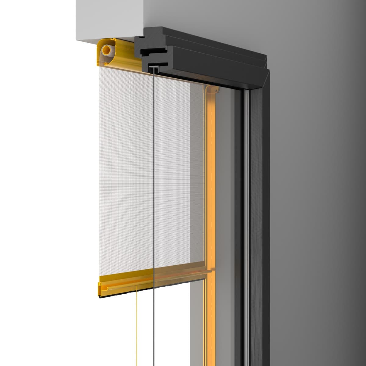 SILVER.09. Zanzariera a rullo verticale con frizione e guide autoregolanti