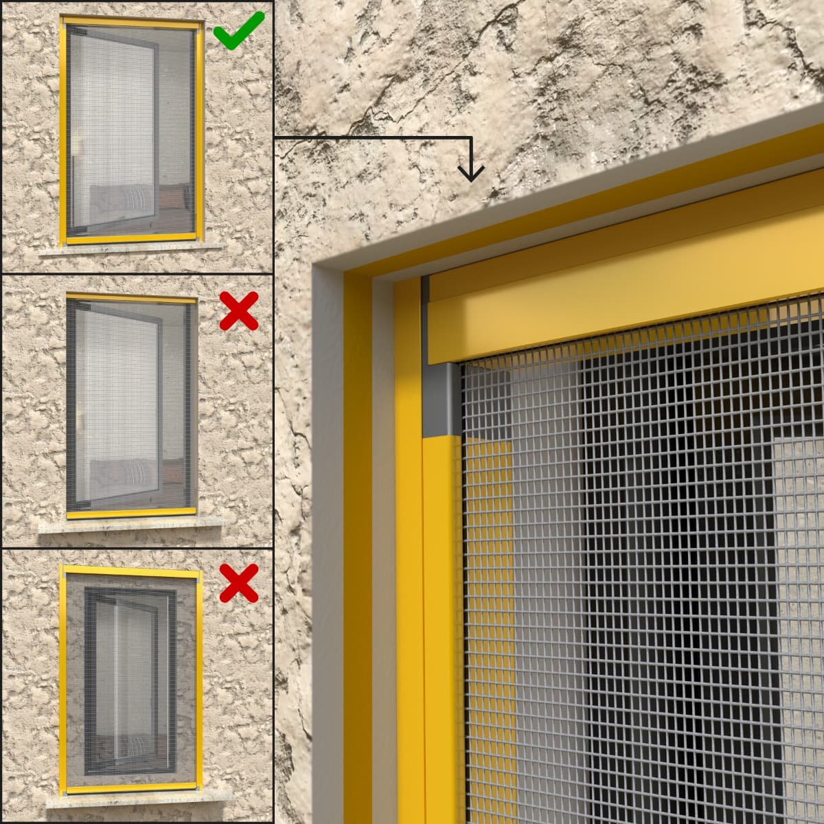 SILVER.09. Zanzariera a rullo verticale con frizione e guide autoregolanti