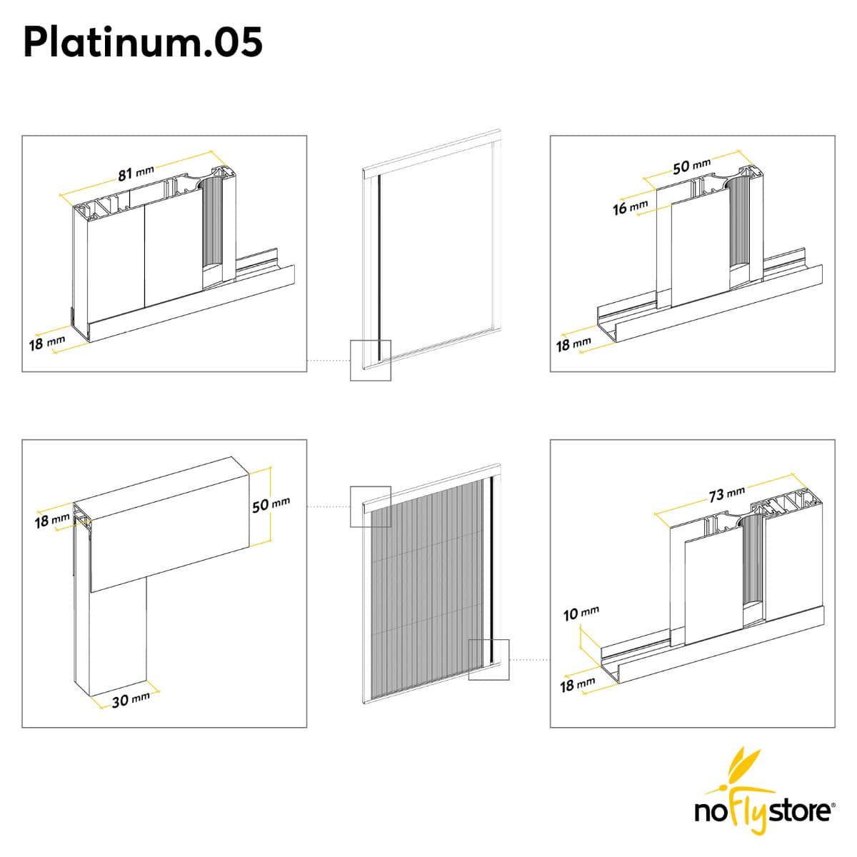 PLATINUM.05. Zanzariera Plissettata a Ingombro Ridotto