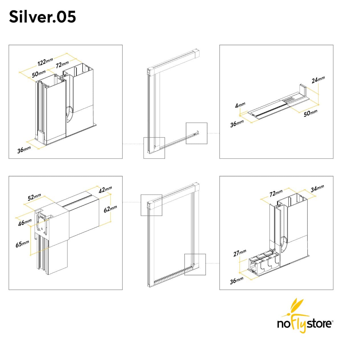 SILVER.05. Zanzariera a Rullo per Porte e Portefinestre
